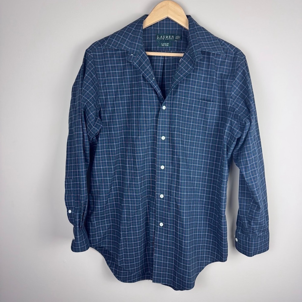 Lauren Ralph Lauren Plaid Classic Fit Non Iron Button‎ Down Shirt 15 1/2 32/33